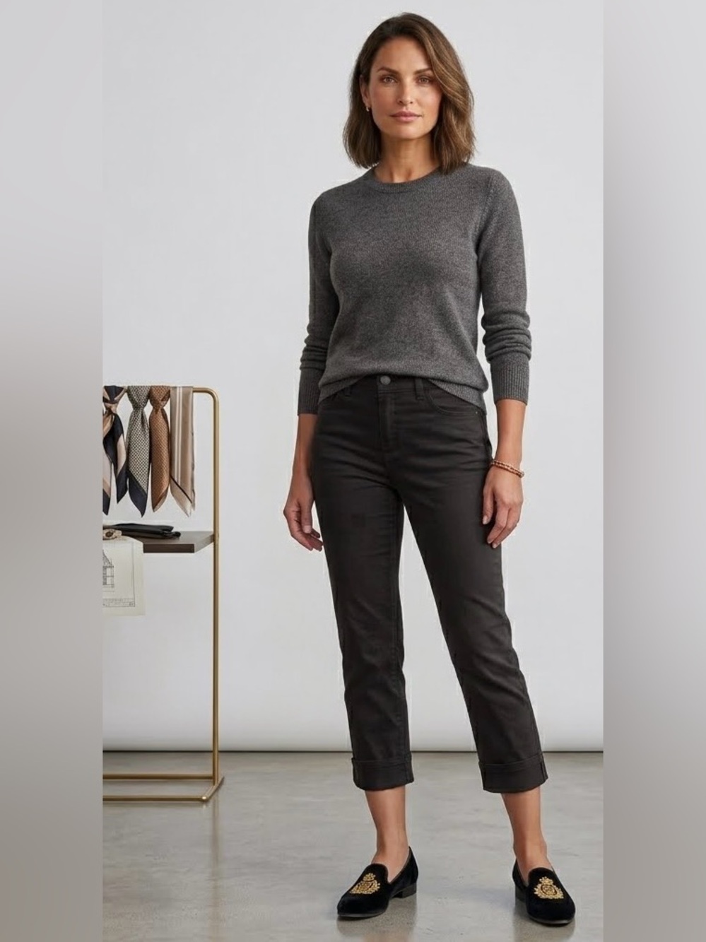 NYDJ Marilyn Straight Crop Women's Black Jeans